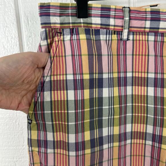 Ralph Lauren Polo Men Plaid Cotton Shorts Green Preppy Casual Size 34 Inseam 12” - Picture 2 of 5